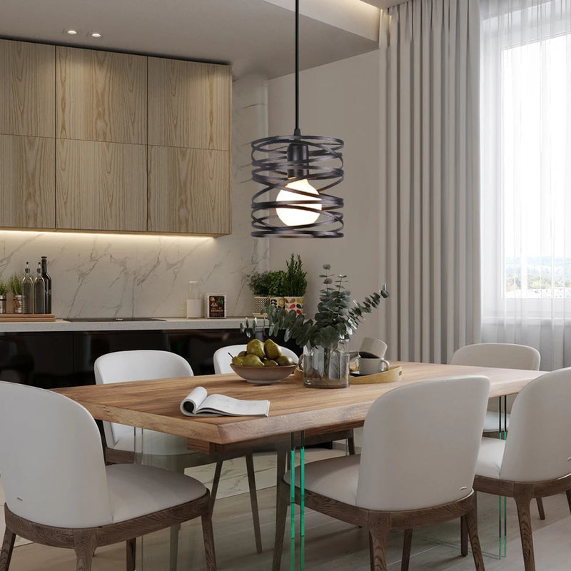 lampe suspendue spirale led tourbillon moderne vintage