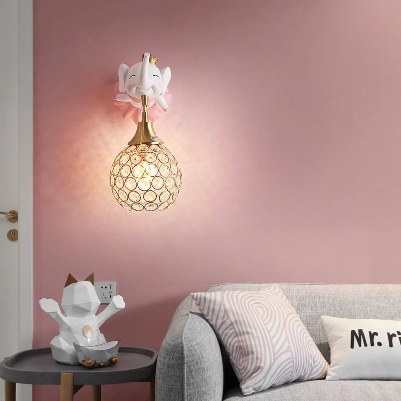 Applique murale en forme d'éléphant et de cerf pour chambre d'enfant