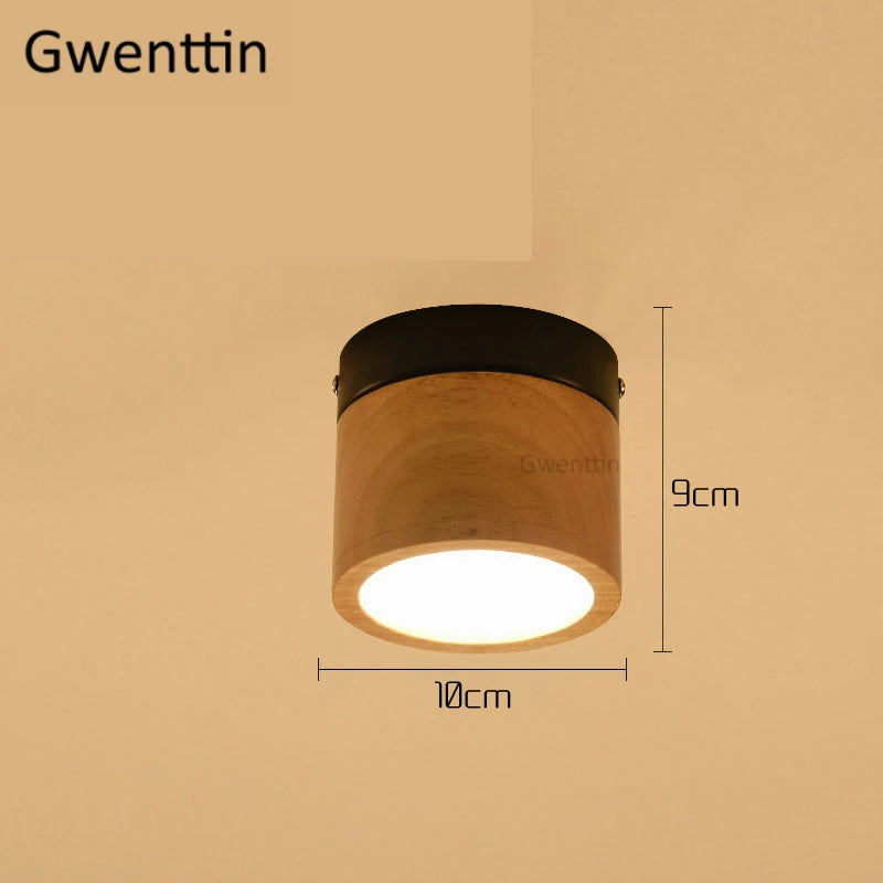 plafonnier à led en bois nordique moderne pour intérieur design