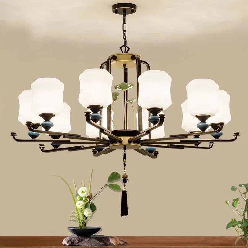 lustre moderne simple rétro avec lumières led élégantes