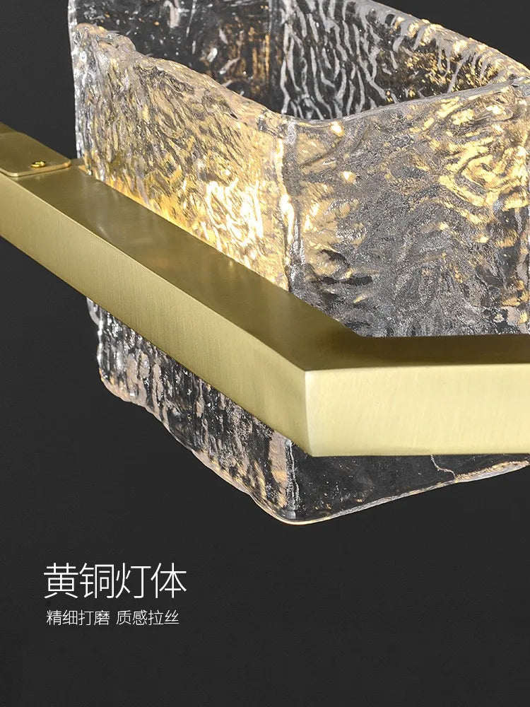 lustre moderne ondulation d'eau zhongdao luxe artistique verre