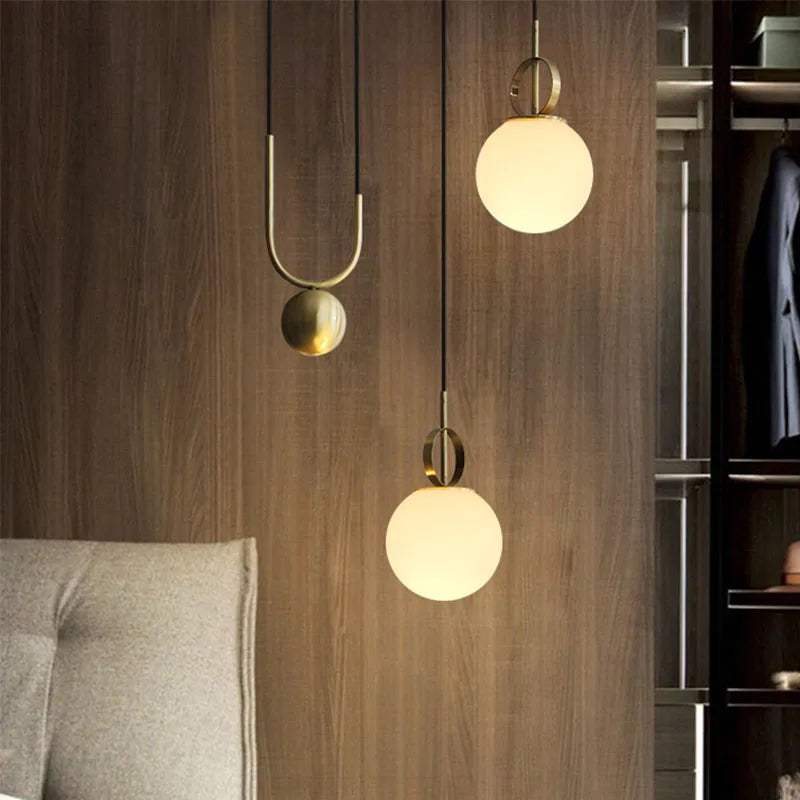 suspension industrielle nordique extensible design boule de verre