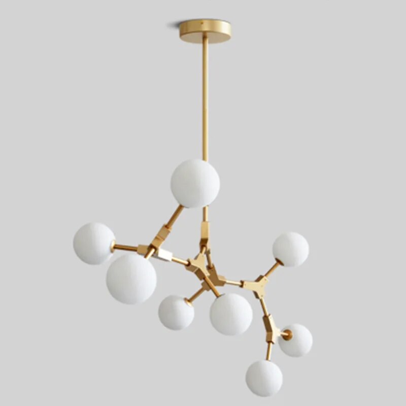 Suspension verre laiteux nordique postmoderne