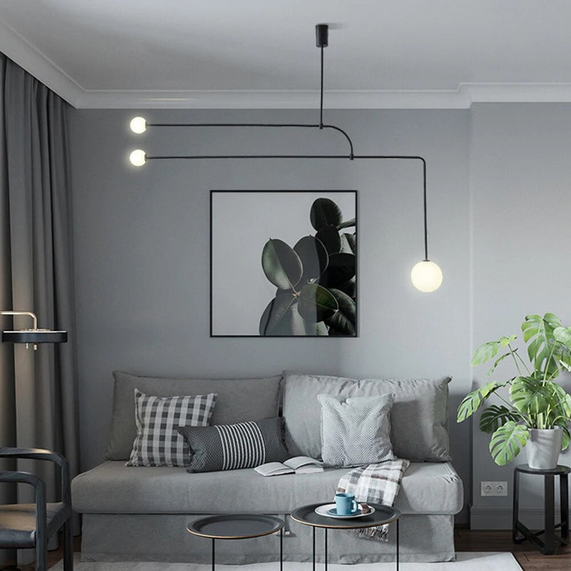 Lustre sobre LED avec boule en verre