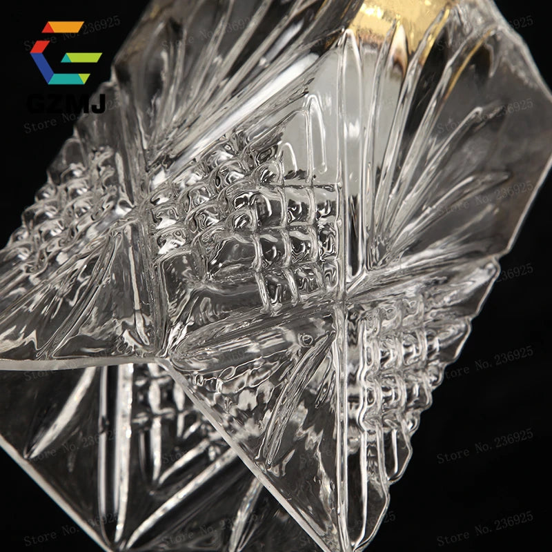 suspension led rétro vintage avec abat-jour en verre sculpté