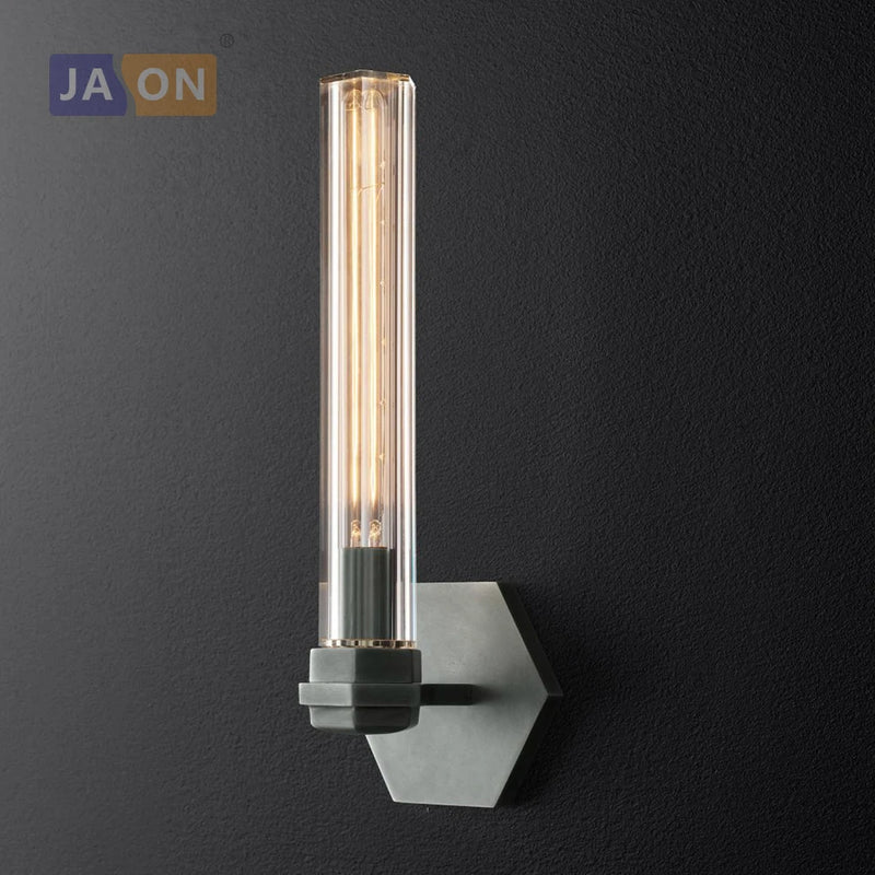 applique murale rétro en fer et verre cuivre noir