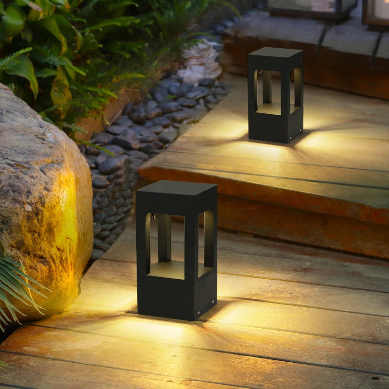 Moderne en aluminium 40 cm noir extérieur jardin décoration pelouse lampe Villa cour tourisme paysage domaine Rural Led pilier lumières