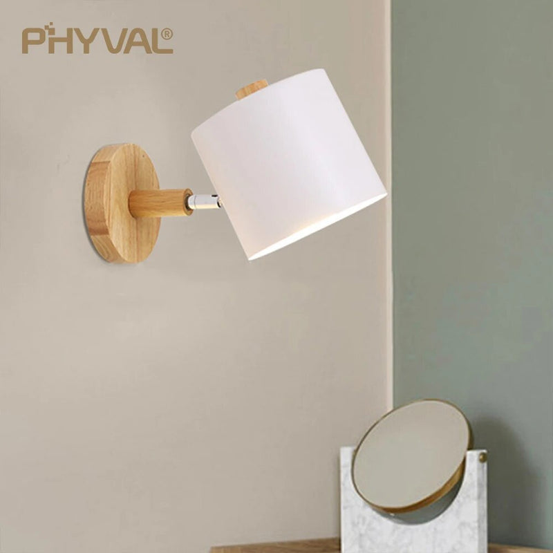 Applique murale scandinave Macaron en métal et bois