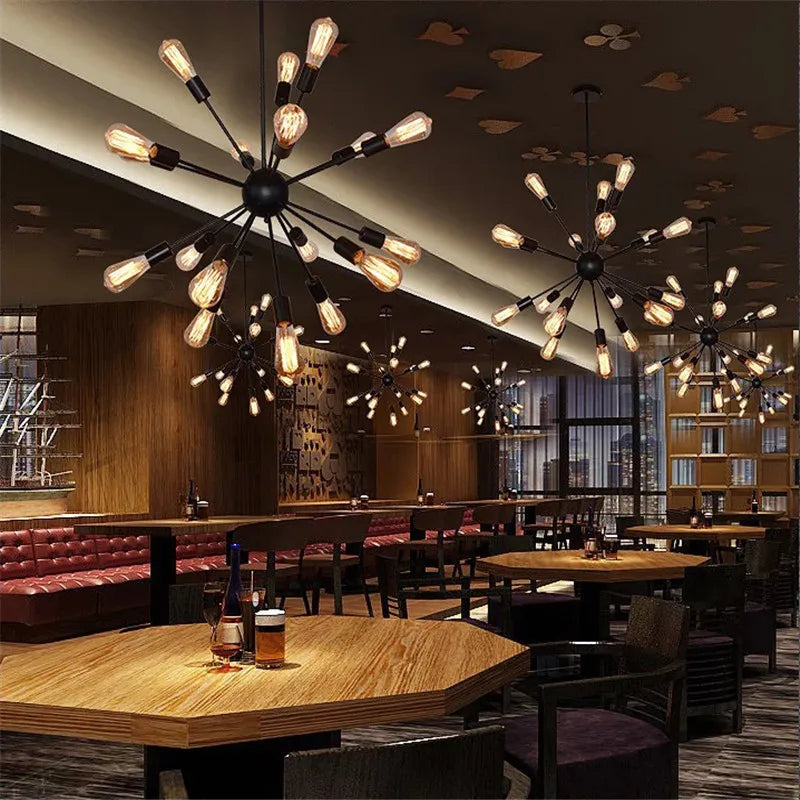 lustre industriel rétro led gzmj avec multiples têtes