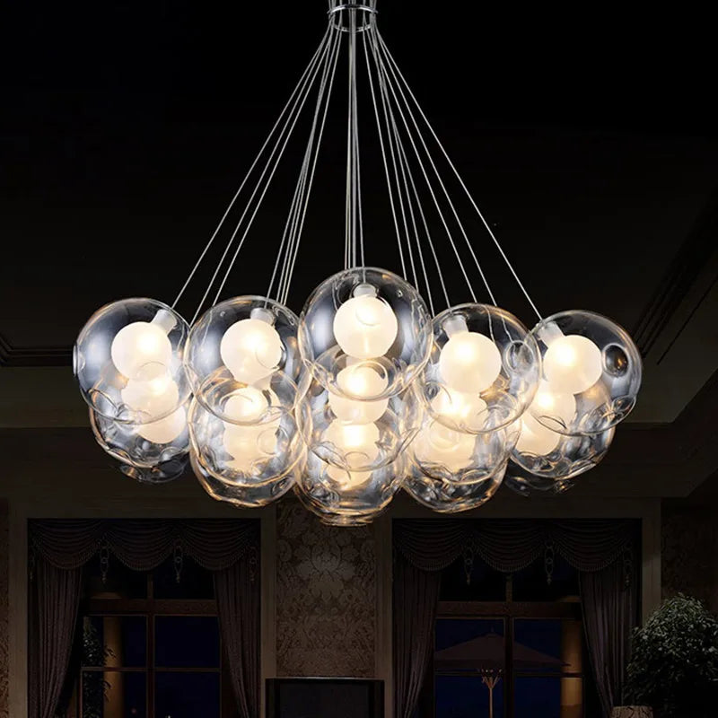gzmj moderne boule de verre suspension lumières multiples têtes suspension lampe