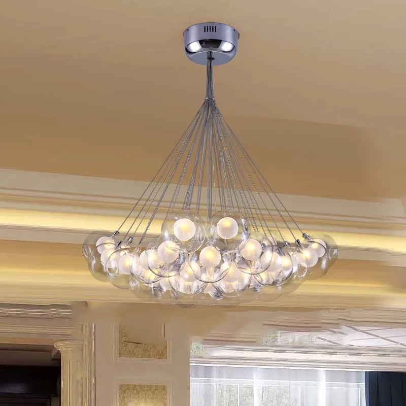 gzmj moderne boule de verre suspension lumières multiples têtes suspension lampe