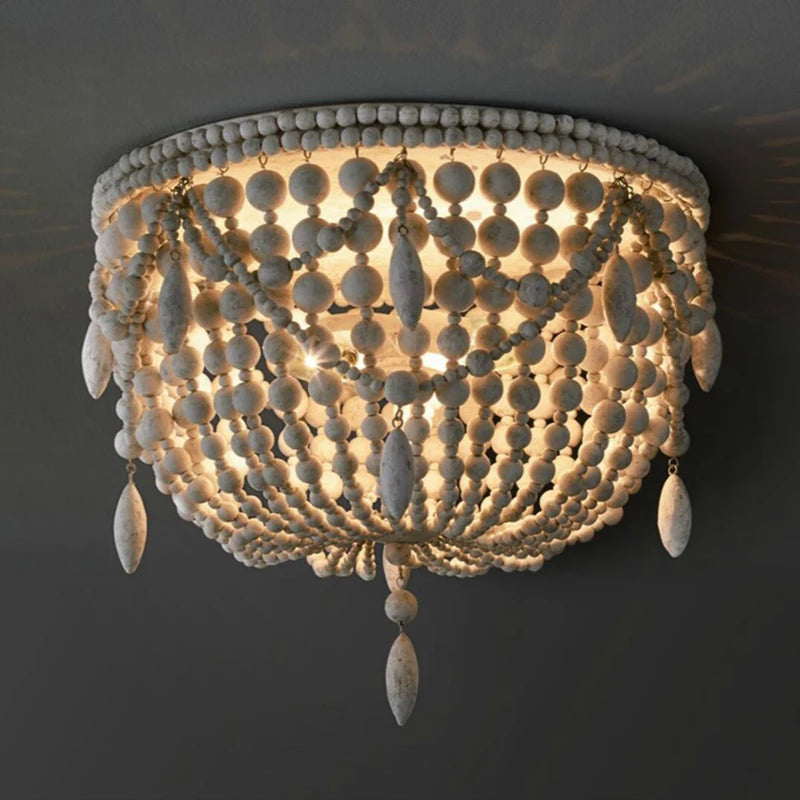 Suspension rétro industrielle en bois