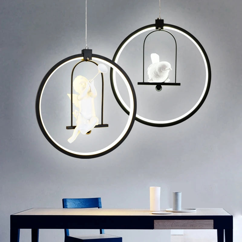 suspension moderne gzmj suspension ronde acrylique led hôtel