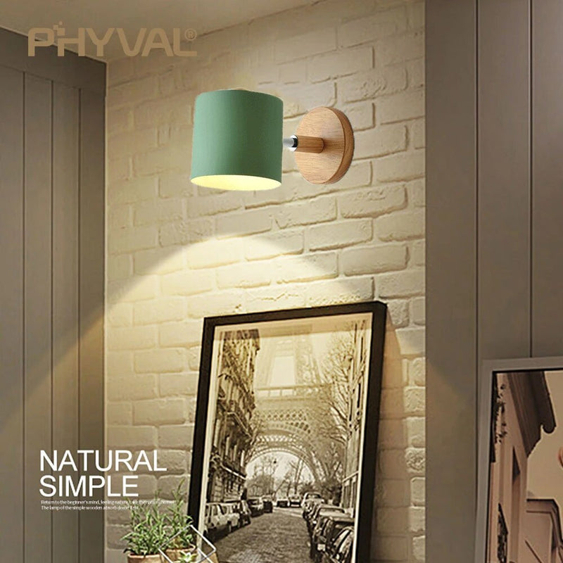 Applique murale scandinave Macaron en métal et bois