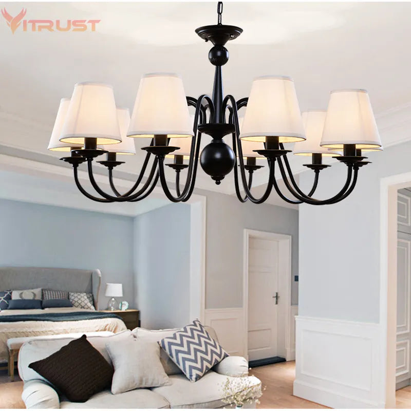 Vintage américain lustres de mariage fer cuisine Bar café éclairage blanc noir bleu led bougeoirs lustre Vintage chand