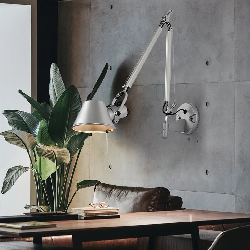 Applique murale industrielle américaine noir argent E27