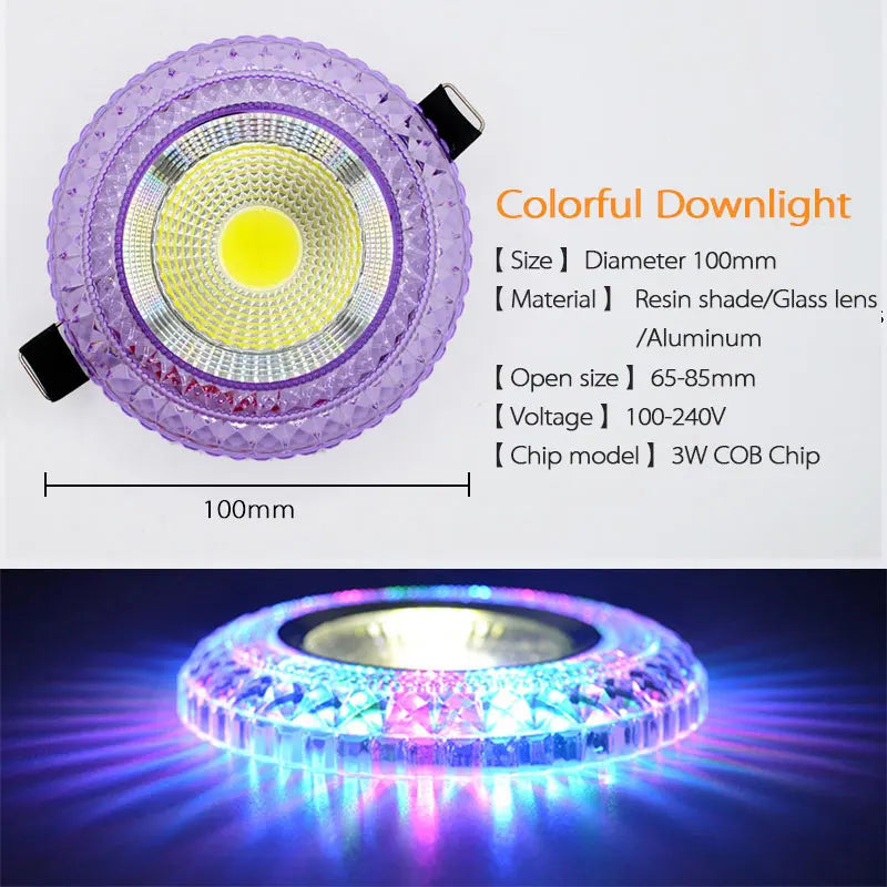 led downlight cob arc-en-ciel rgb plafonnier magique