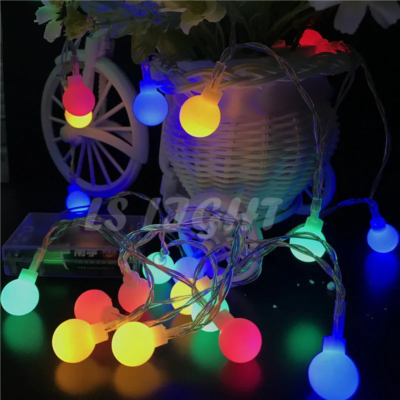 guirlande lumineuse à 80 led boules cerisier pour mariage et noël