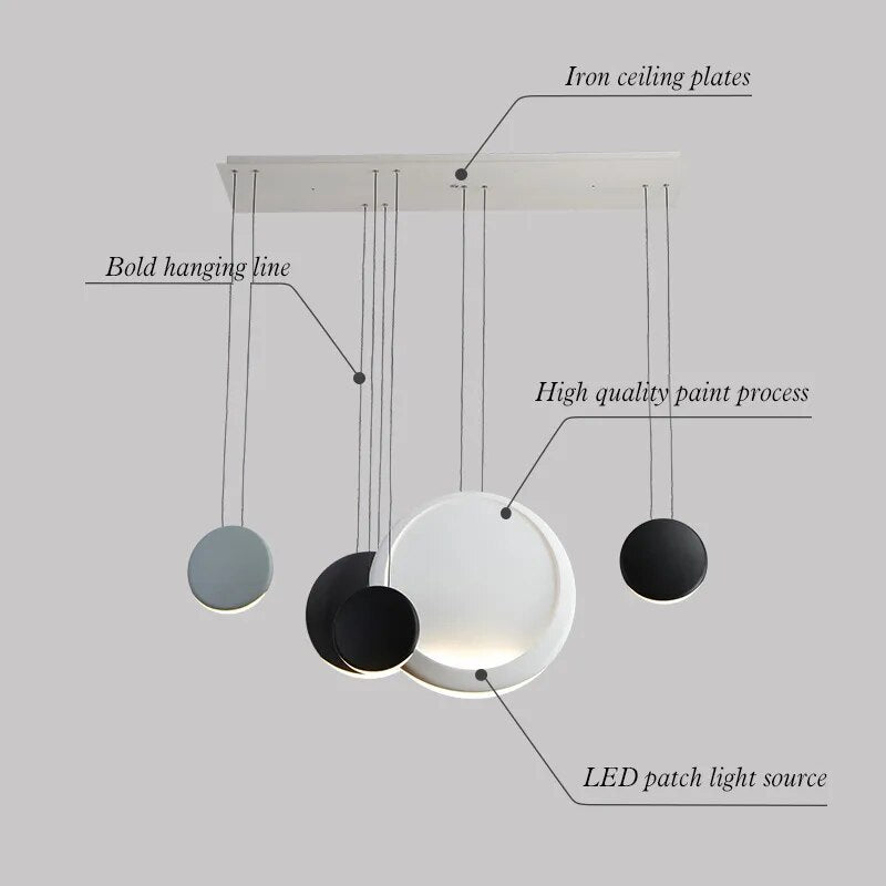 Suspension scandinave post-moderne minimaliste pour salon