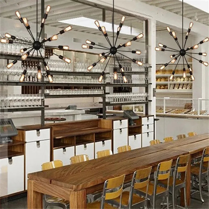 lustre industriel rétro led gzmj avec multiples têtes