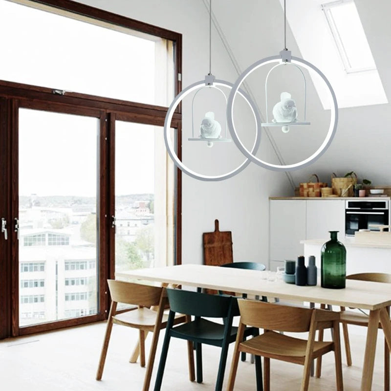 suspension moderne gzmj suspension ronde acrylique led hôtel