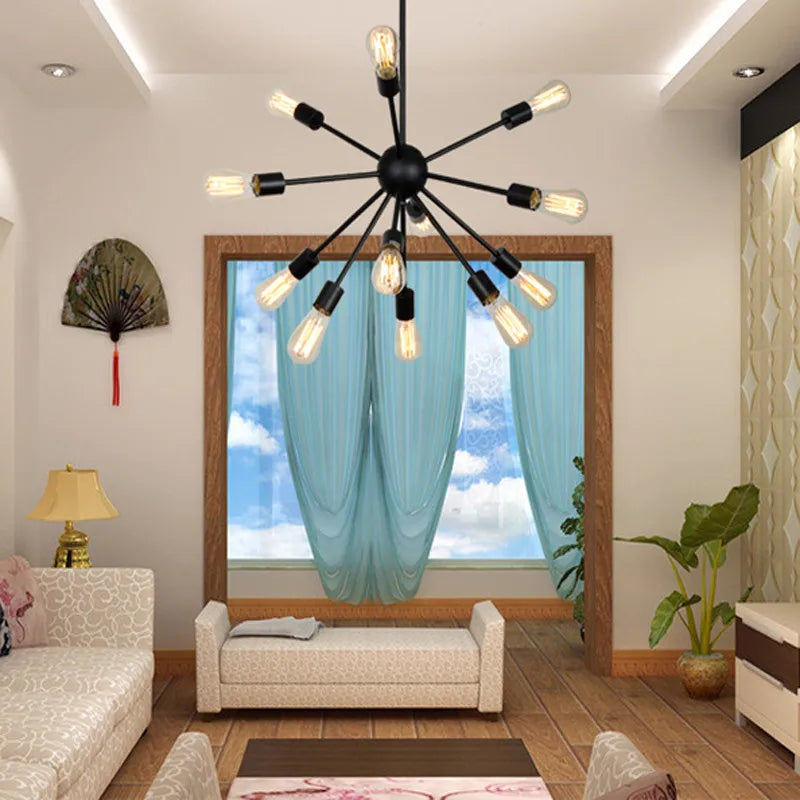 lustre industriel rétro led gzmj avec multiples têtes