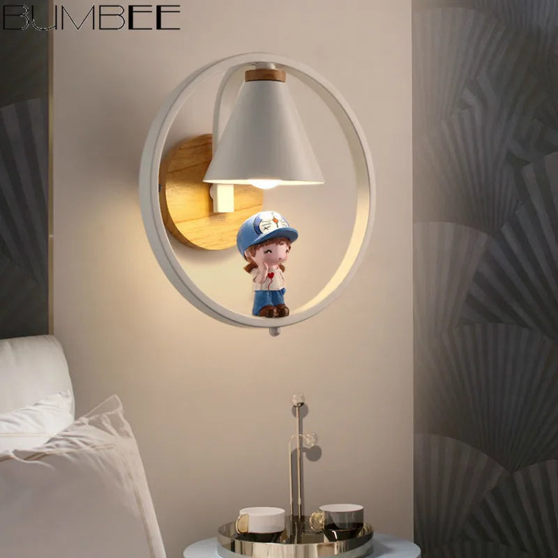 applique murale dessin animé style nordique pour enfants