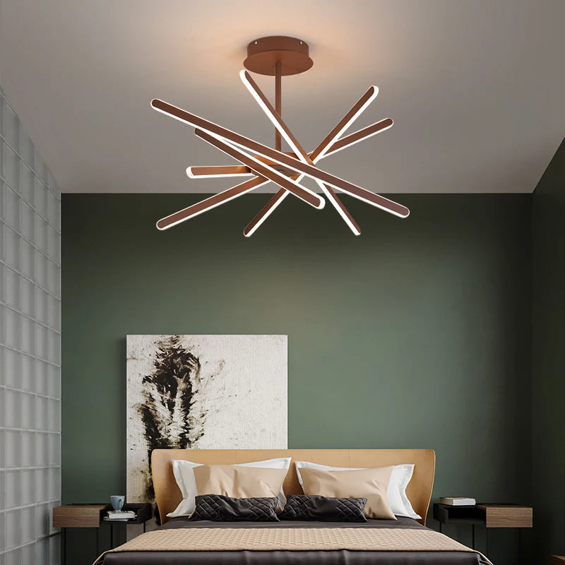 lustre à led design moderne avec télécommande et intensité variable