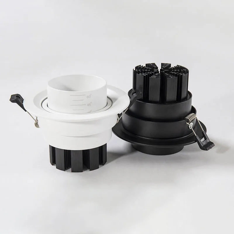 spot led encastrable d'intérieur à technologie cob avec zoom variable