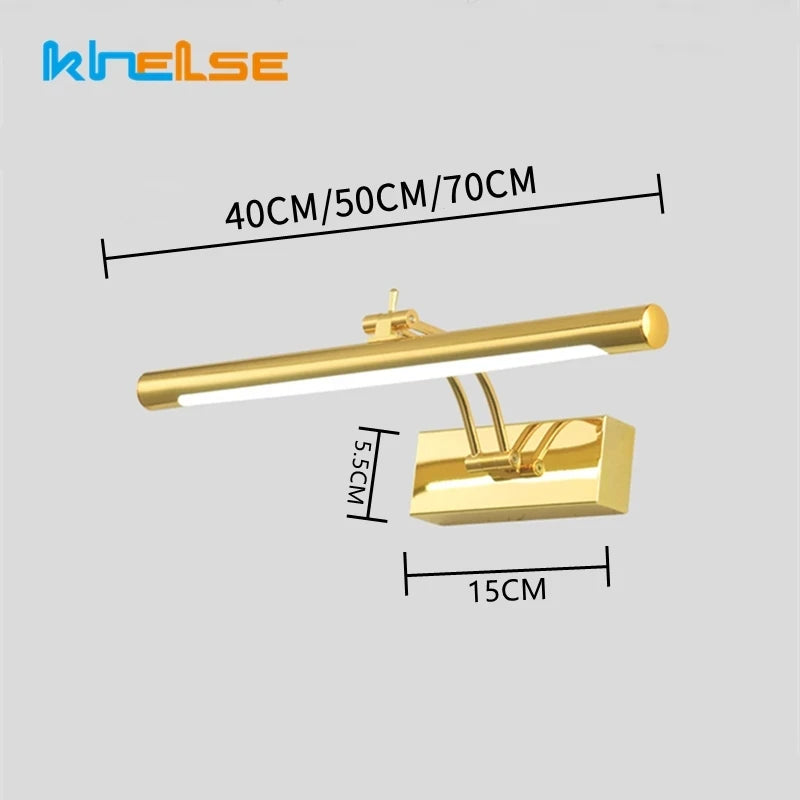 Applique murale led moderne étanche miroir cosmétique acier inox