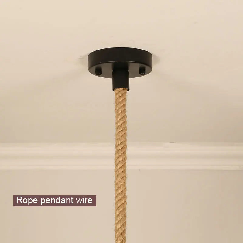 lustre vintage en chanvre réglable pour salon et restaurant