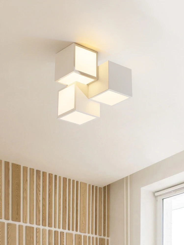 plafonnier carré créatif lumières led modernes décoration simple lustre luminaire