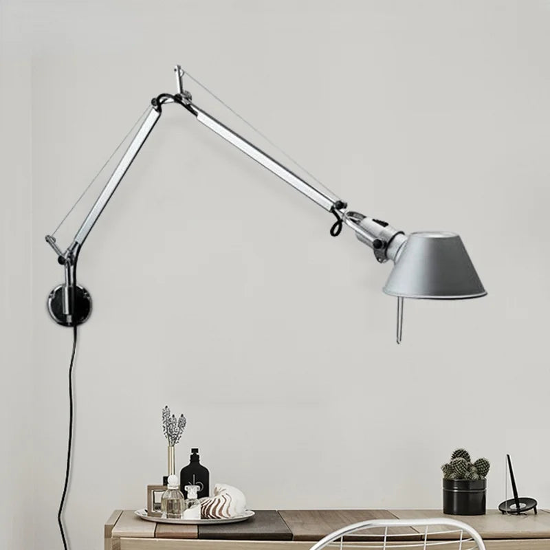 applique murale led moderne à bras long pliable et réglable pour lecture