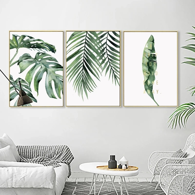 plante tropicale nordique art mural moderne décoration intérieure