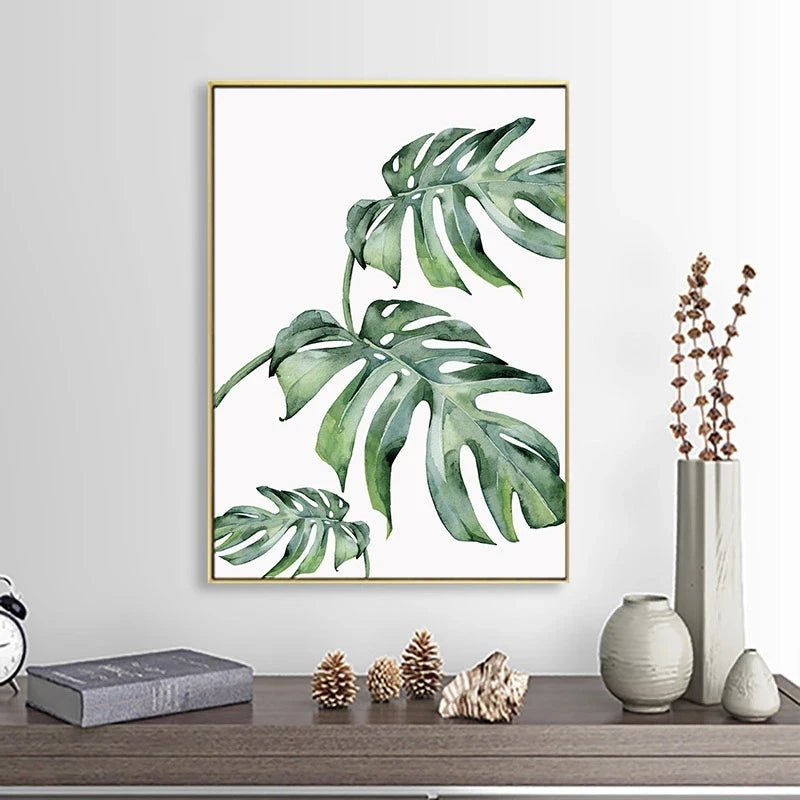 plante tropicale nordique art mural moderne décoration intérieure
