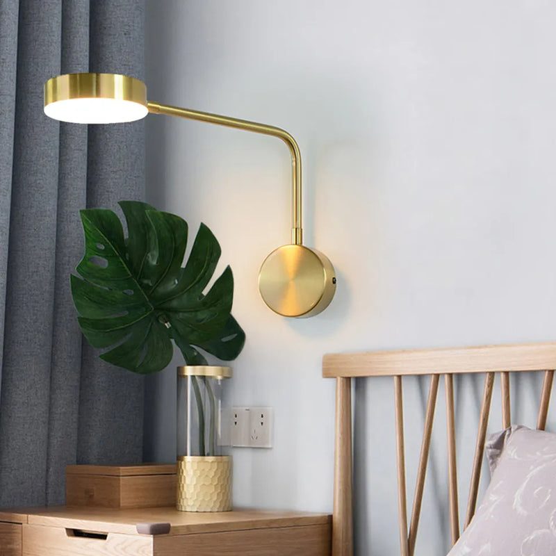 Applique murale led moderne minimaliste interrupteur angle réglable doré