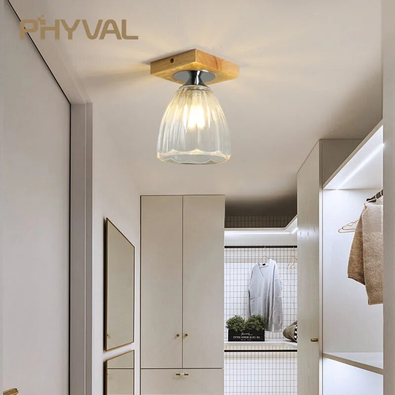 plafonnier phyval nordique verre bois luxe décor