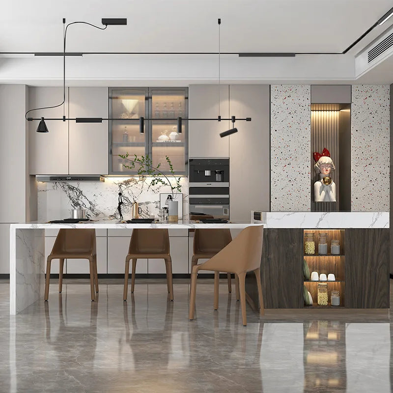 lustre nordique minimaliste créatif style industriel longue bande