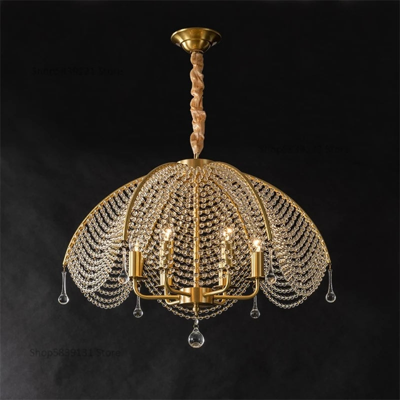 lustre en cristal et cuivre style nordique pour toute la maison