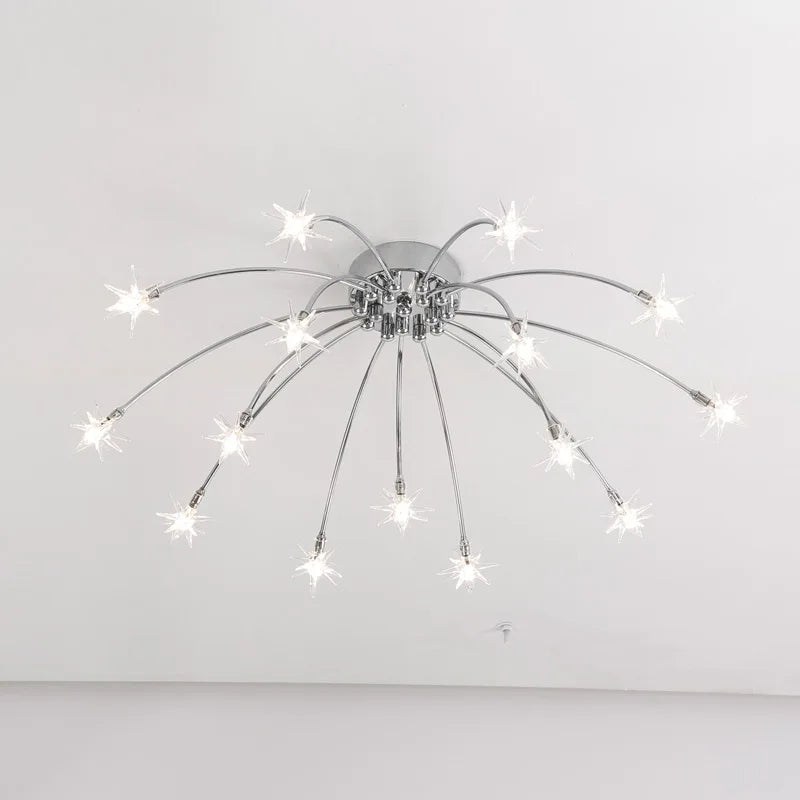 lustre moderne design chrome avec led pour éclairage maison