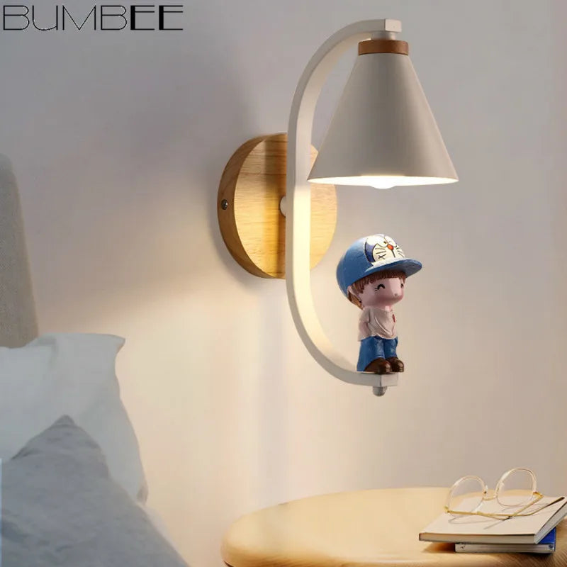 applique murale dessin animé style nordique pour enfants