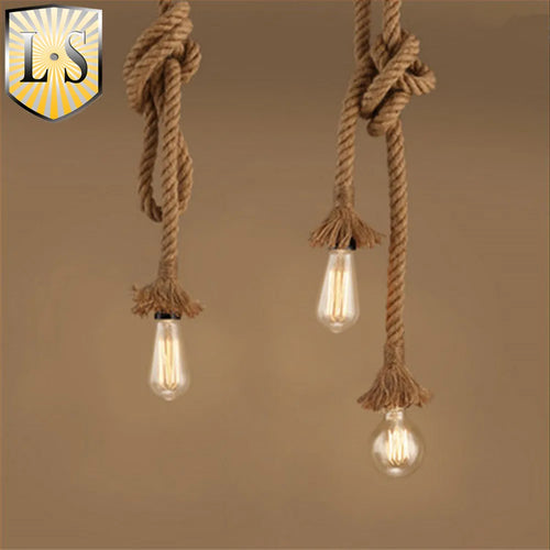 Suspension Vintage en corde de chanvre