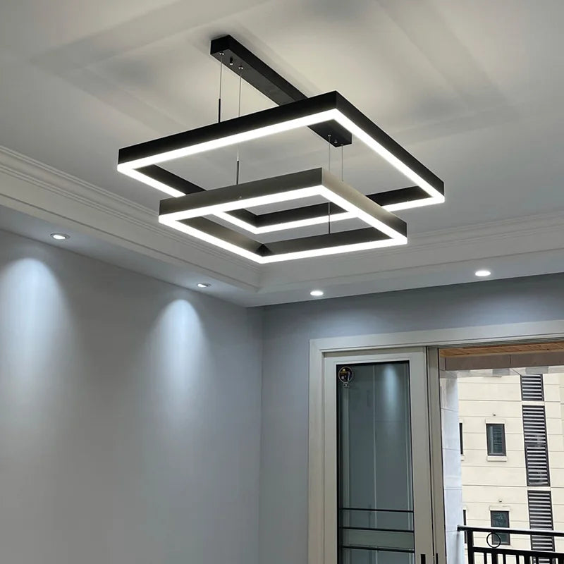 2024Modern Chandelier Square bedroom Chandelier Lighting Hanging Lamp Home Lighting Samsarah Lighting