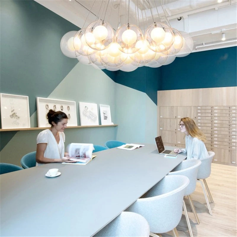 suspension lumières led modernes en verre pour bar restaurant