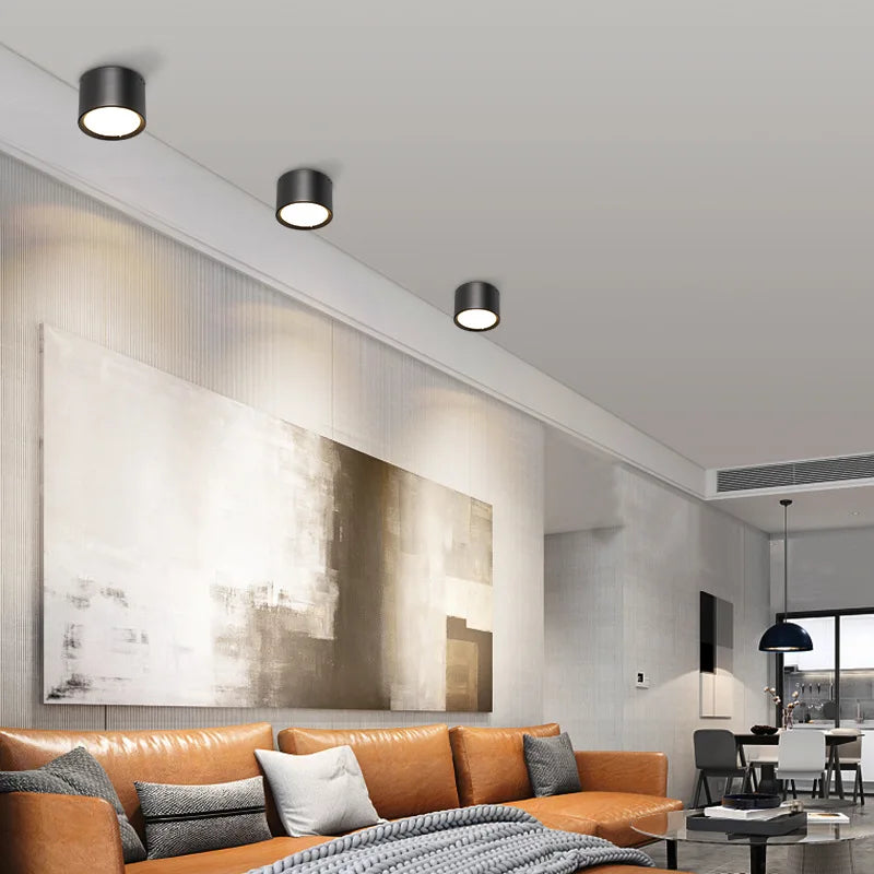 Spot de plafond LED rond en métal