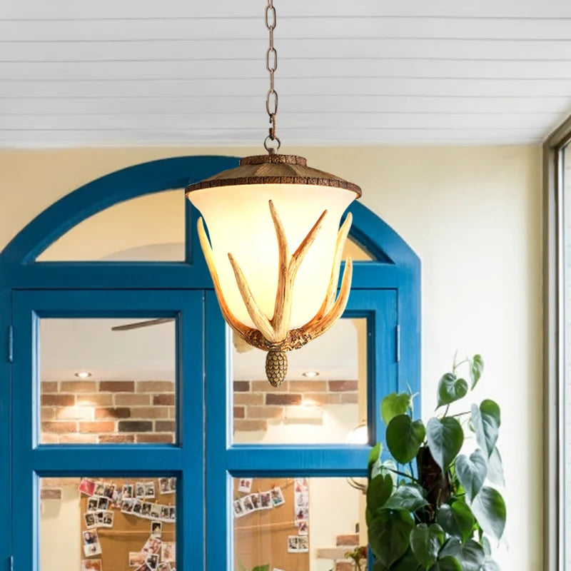 suspension LED style rural européen corne de cerf