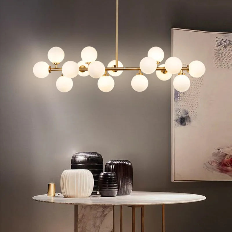 lampe design scandinave en verre laiteux avec support