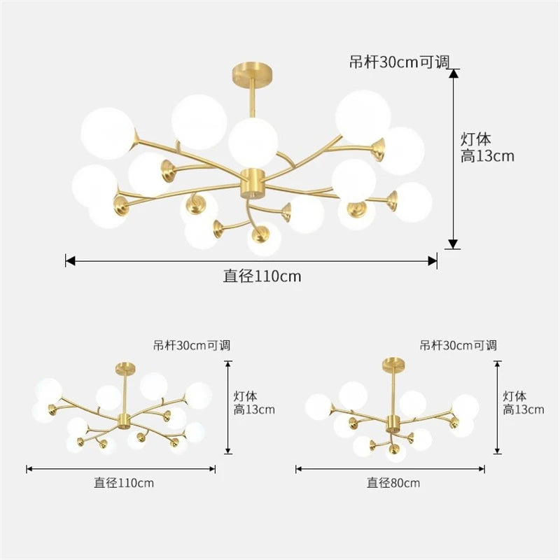 lustre led moderne nouvelle lampe suspension moléculaire nordique