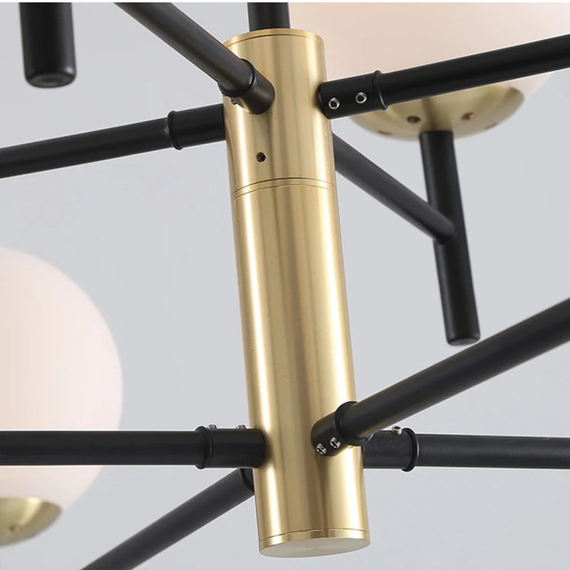 lustre industriel nordique 6 lumières ampoules à bulles de verre