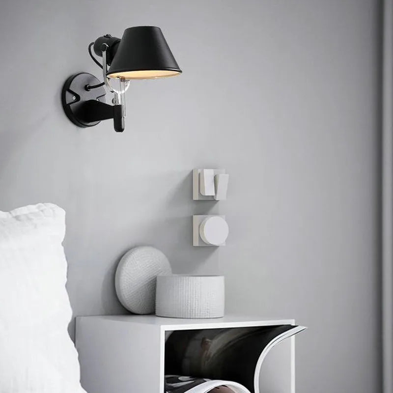 Applique murale industrielle américaine noir argent E27